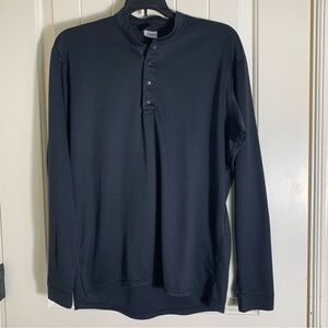 Patagonia Men's Vintage Capilene Made in USA Black Long Sleeve Henley Size M